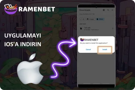 iOS için bahis yapmak üzere Ramenbet App indir