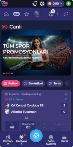 Ramenbet Sport arayüzü